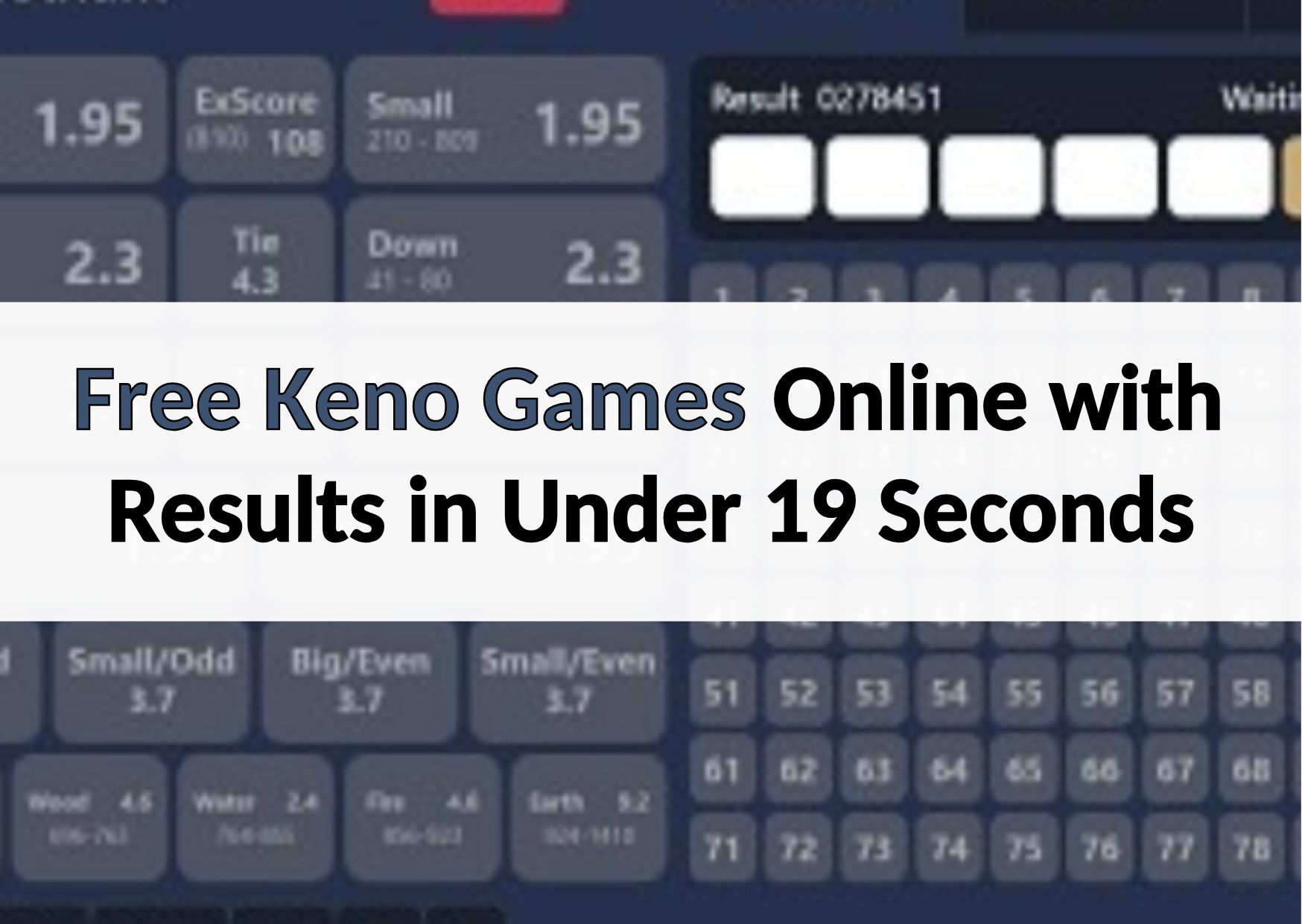 free keno games m88