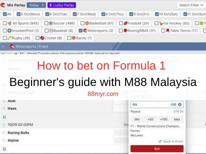 How to bet on Formula 1 - Beginner's guide with M88 Malaysia
